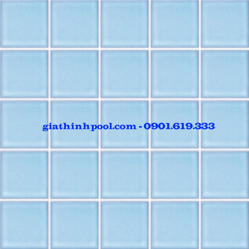 gạch mosaic với màu xanh nhạt đơn sắc cho bể bơi