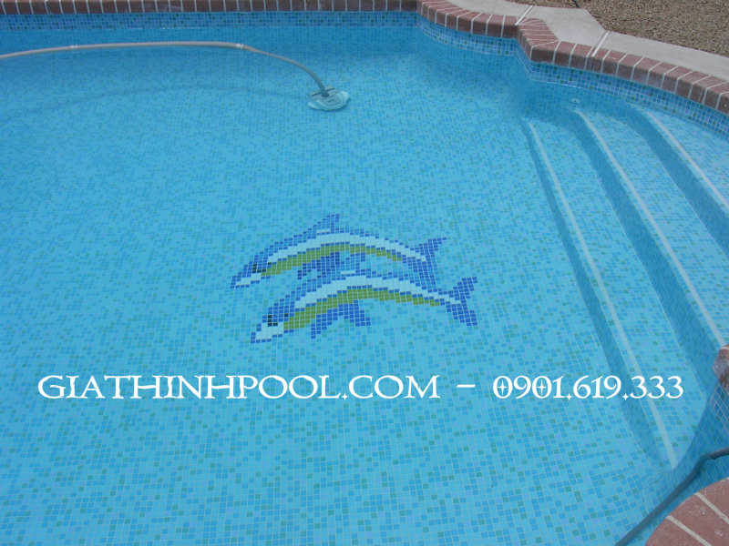 gạch mosaic cao cấp ốp lát cho bể bơi