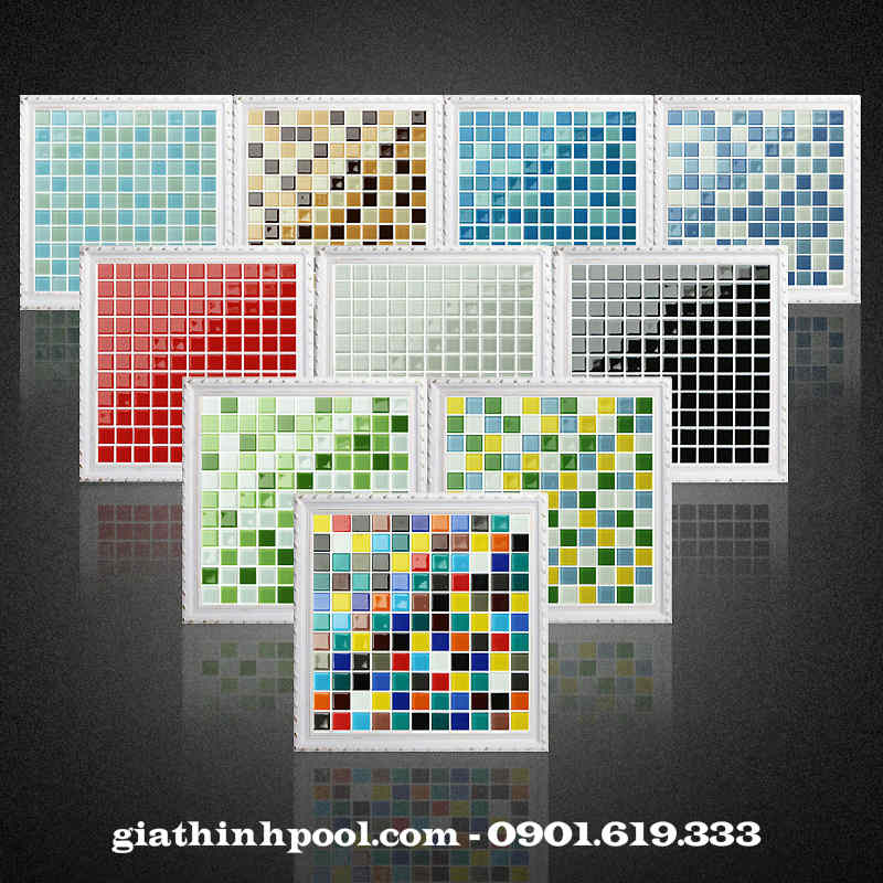 gạch mosaic thủy tinh với đa dạng mẫu mã