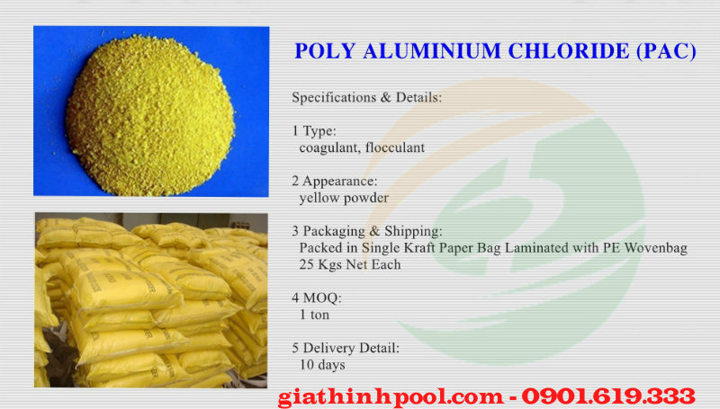 hóa chất poly aluminium chloride (PAC) lắng cặn bể bơi